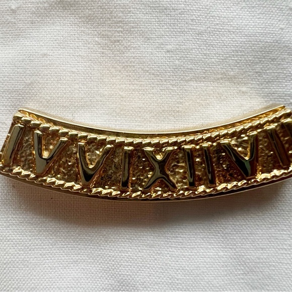 Sterling Silver Slide Pendant Roman Numerals Gold Tone 925 - Picture 2 of 6